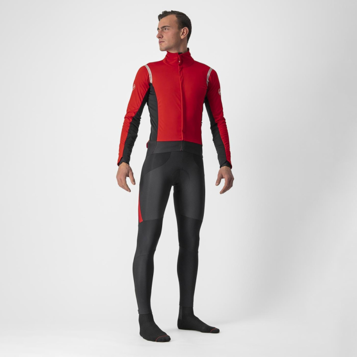 Castelli ALPHA RoS 2 Red/Silver Reflex-Dark Gray dviratininko striukė