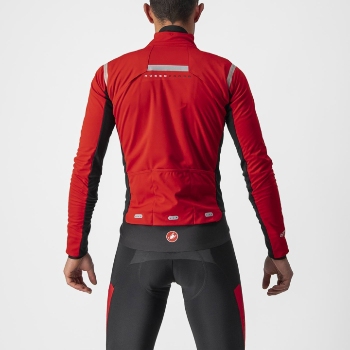 Castelli ALPHA RoS 2 Red/Silver Reflex-Dark Gray dviratininko striukė