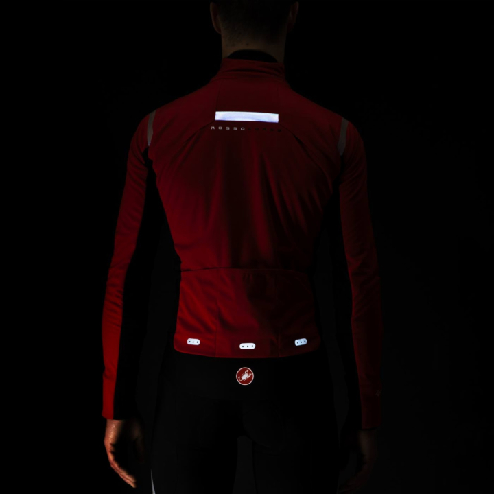 Castelli ALPHA RoS 2 Red/Silver Reflex-Dark Gray dviratininko striukė