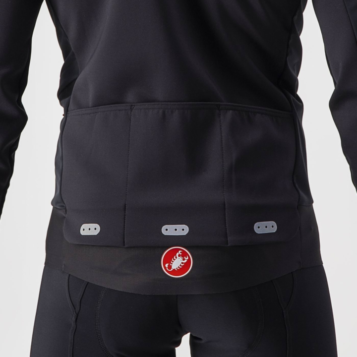 Castelli ALPHA RoS 2 LIGHT JACKET juoda/balta dviratininko striukė