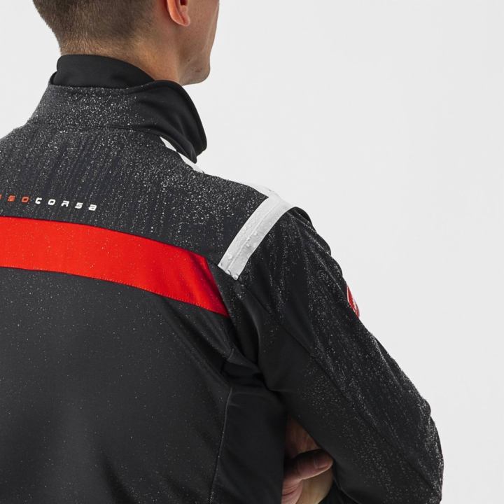 Castelli ALPHA RoS 2 LIGHT JACKET juoda/balta dviratininko striukė