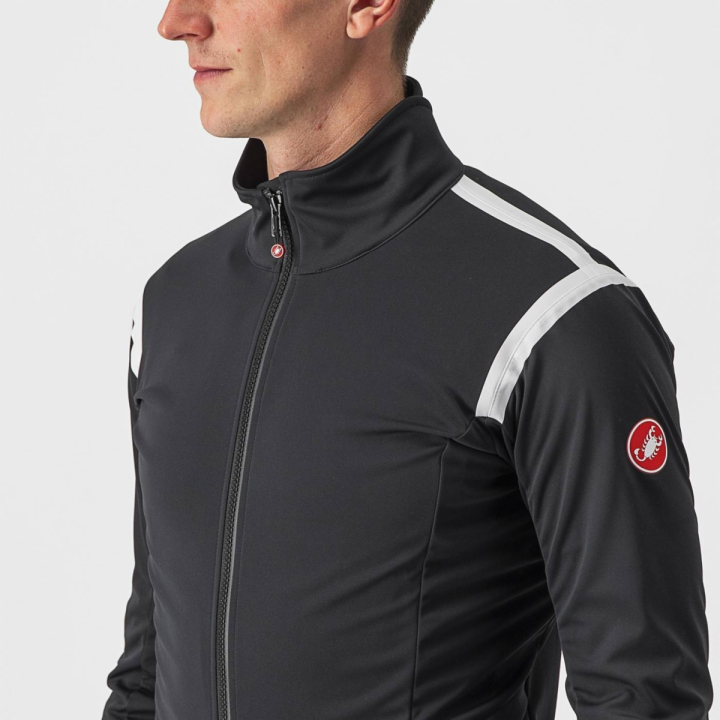 Castelli ALPHA RoS 2 LIGHT JACKET juoda/balta dviratininko striukė