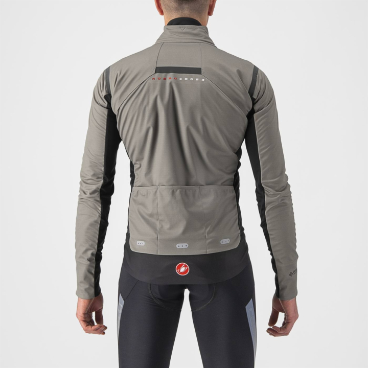 Castelli ALPHA RoS 2 Nickel Gray/Black Reflex-Black dviratininko striukė