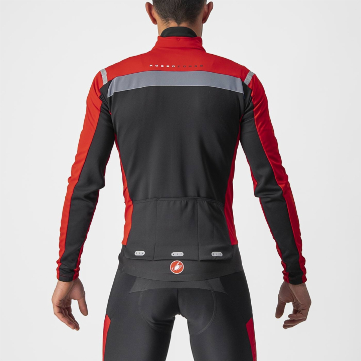 Castelli ALPHA RoS 2 LIGHT Red/Silver Reflex-Black dviratininko striukė