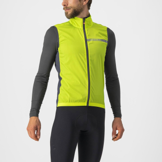 Castelli SQUADRA STRETCH Electric Lime/Dark Gray dviratininko liemėnė nuo vėjo