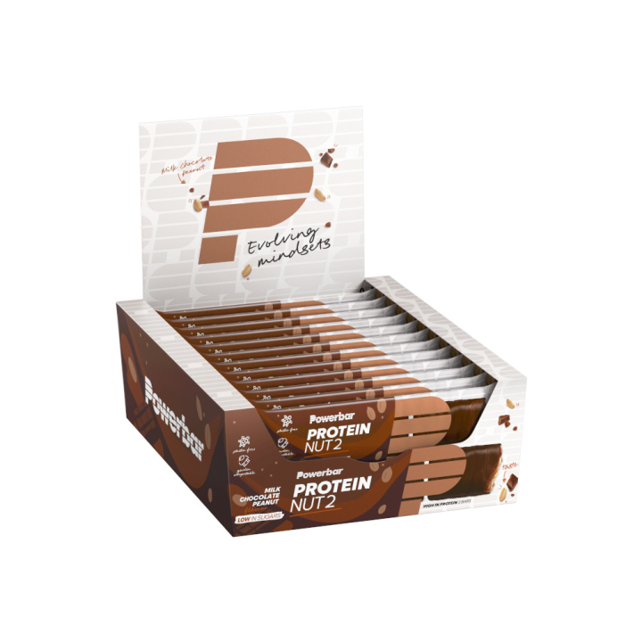 PowerBar Protein Nut2 Millk Chocolate Peanut 45 g baltyminis batonėlis