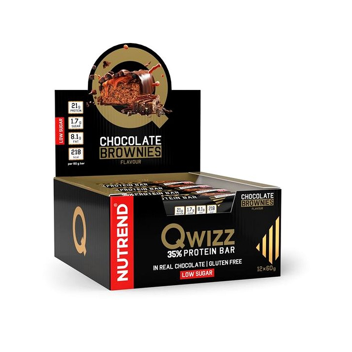 NUTREND QWIZZ PROTEIN BAR Chocolate Brownies 60 g baltyminis batonėlis