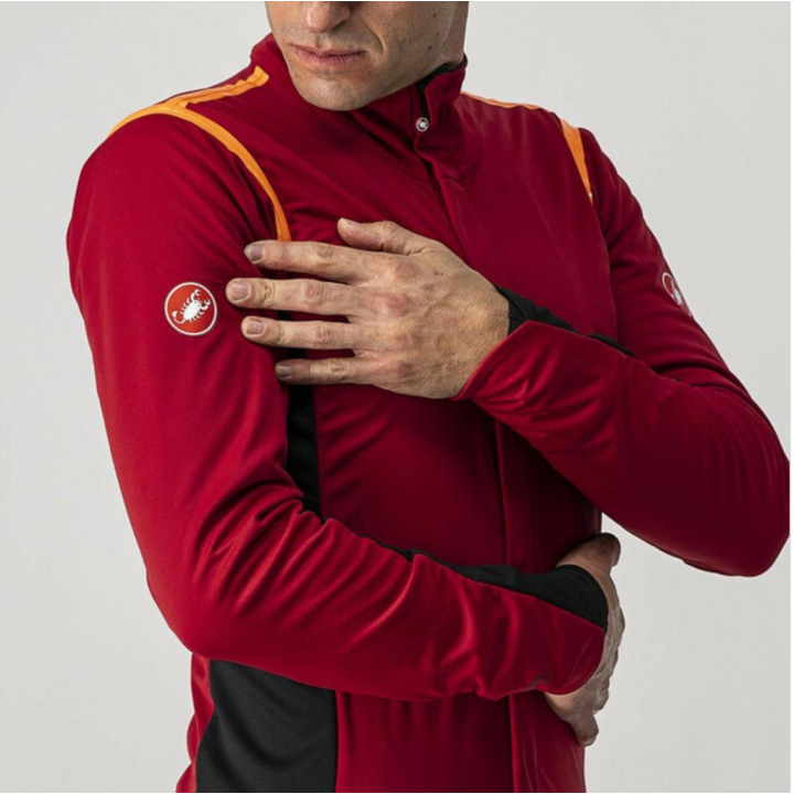 Castelli ALPHA RoS 2 Pro Red/Brilliant Orange-Barba dviratininko striukė