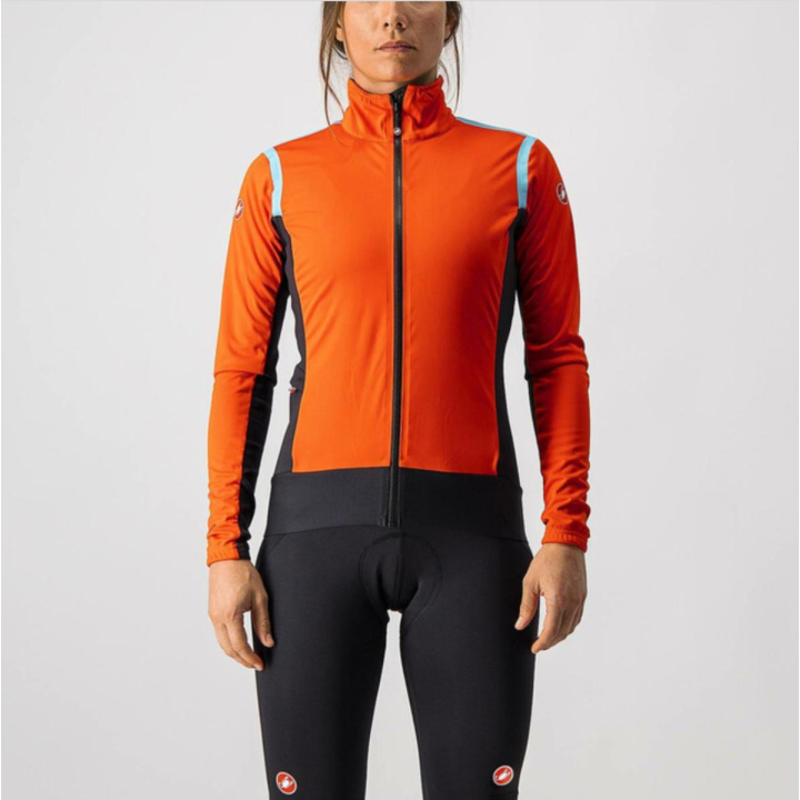 Castelli ALPHA RoS 2 W LIGHT Fiery Red/Black-Celeste Striukė Dviratininkėms