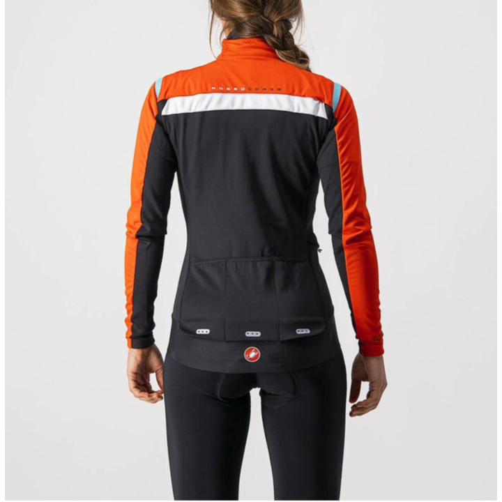 Castelli ALPHA RoS 2 W LIGHT Fiery Red/Black-Celeste Striukė Dviratininkėms