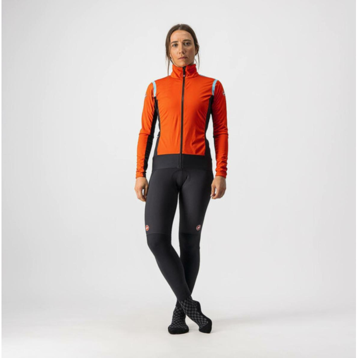 Castelli ALPHA RoS 2 W LIGHT Fiery Red/Black-Celeste Striukė Dviratininkėms