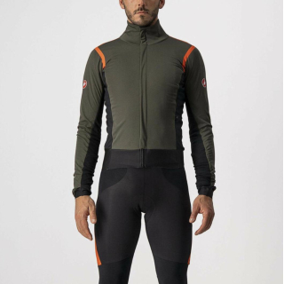 Castelli ALPHA RoS 2 Military Green/Fiery Red-Silver dviratininko striukė