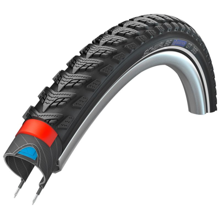 Schwalbe MARATHON GT 365 55-622 Black/Black Reflex Su Atšvaitu Nesulankstoma Padanga